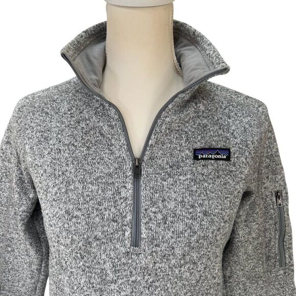 Patagonia Women's Better Sweater Fleece Lined Quarter Zip Grey Size Small - Picture 5 of 10